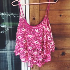 pink floral tank